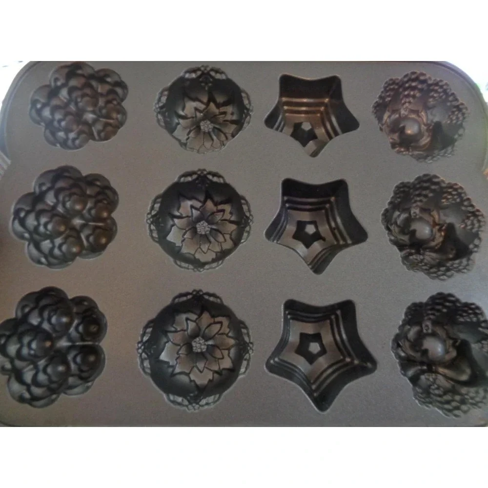 Nordic Ware Holiday Mini Muffin Pan 2.7 Cups Christmas